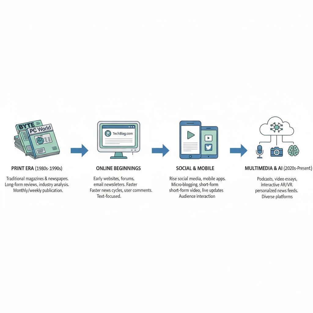 Evolution of innovation news dualmedia timeline.
